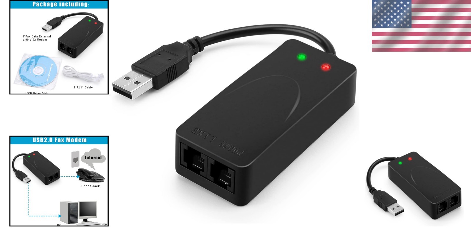56K USB 2.0 3-in-1 Fax, Data & Voice Modem – Reliable Communication Solution