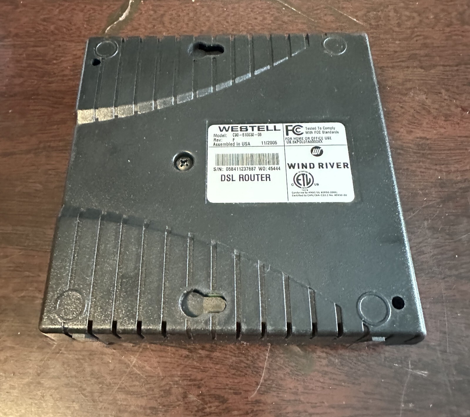 Wind River Westell Modem DSL Router C90-610030-06 Rev F