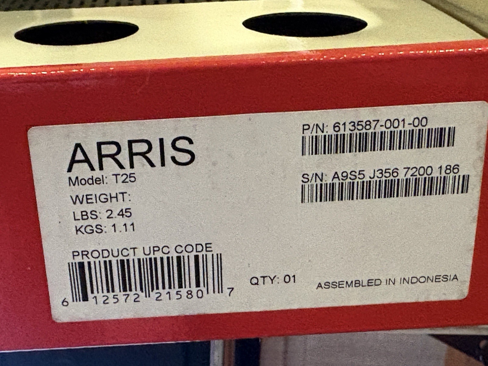 ARRIS SURFboard T25 DOCSIS 3.1 Cable Modem for Xfinity Internet & Voice Open Box