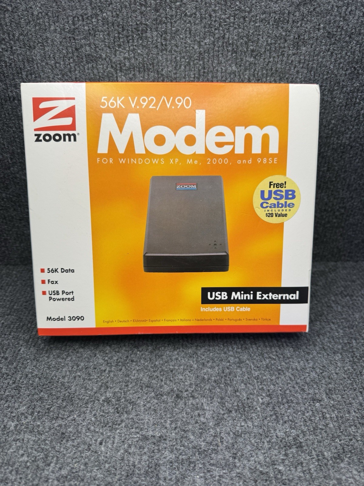 Zoom 3095 Zoom 56K V.92/V.90 Modem (USB Mini External) Mac PC Linux