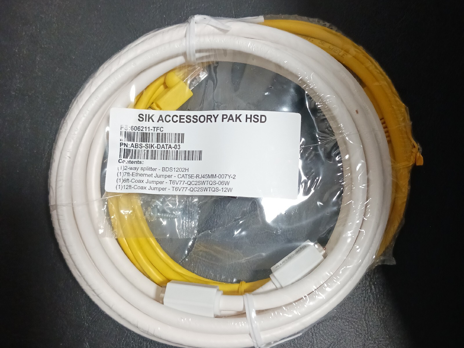 HSD Kit (1)12ft & (1)6ft Coax Jumpers (1)7ft Cat 5e Jumper (1)2 wayspliter