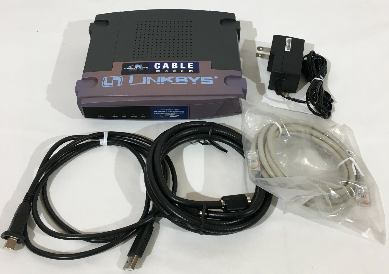 Linksys Cable Modem Model BEFCMU10 v2 with Ethernet & Cable Ports Tested Working