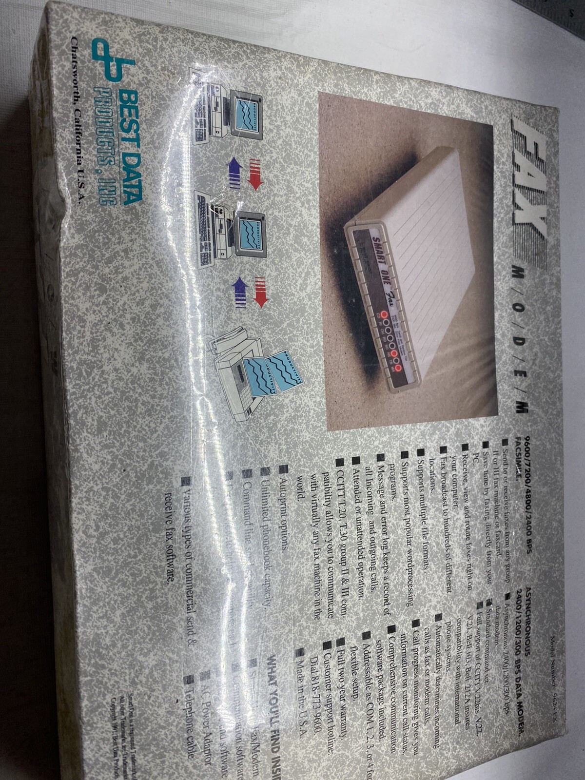 Macintosh Computer Modem Best Data 9624FX External Smart One FAX 9600bps Nib