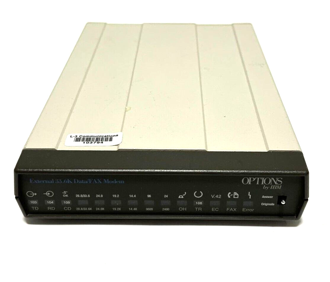 Options by IBM External 33.6K Data Fax Modem MT2834BL NO Power Supply