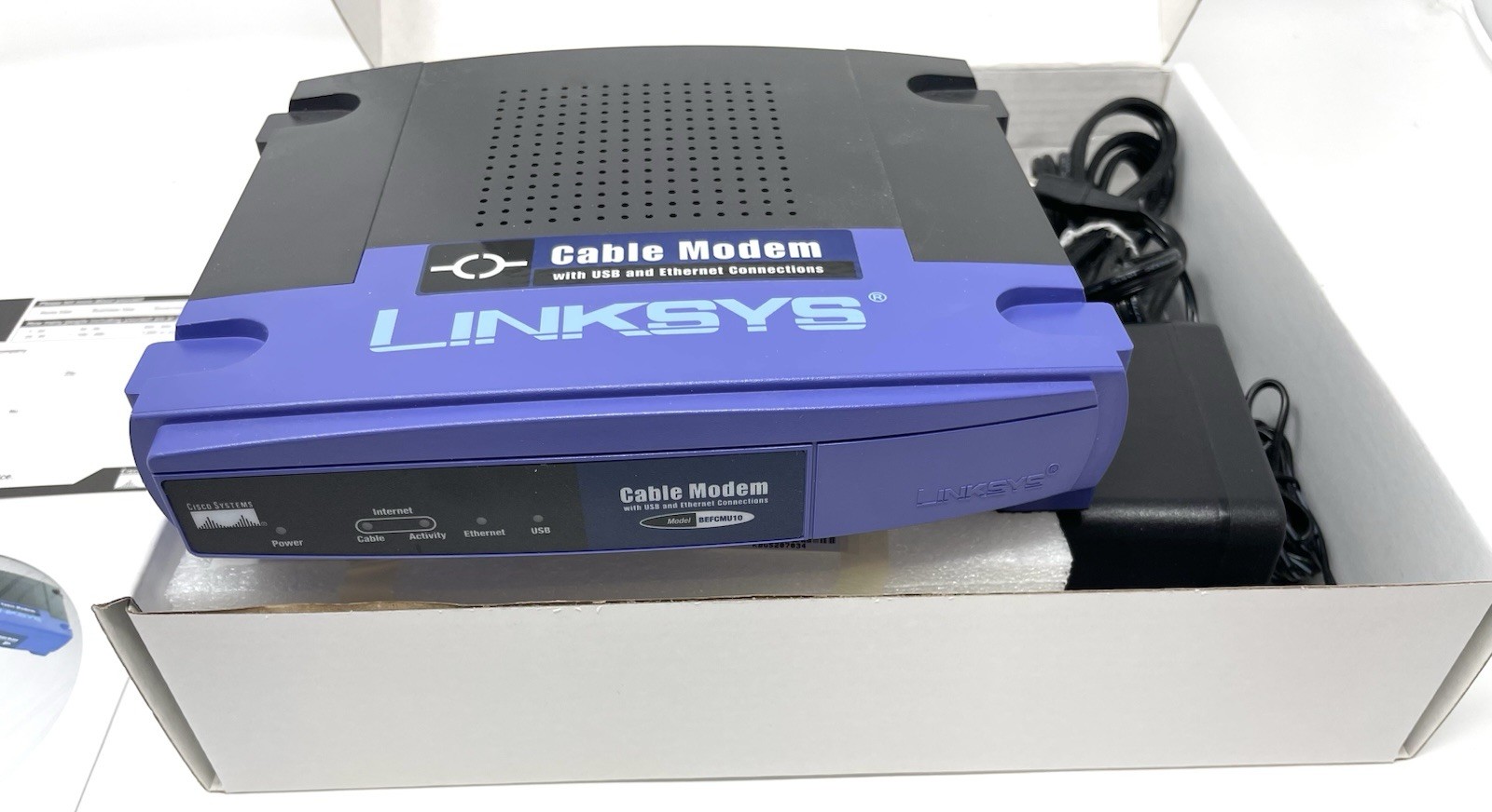 Linksys BEFCMU10 Cable Modem with USB and Ethernet Connections NIB