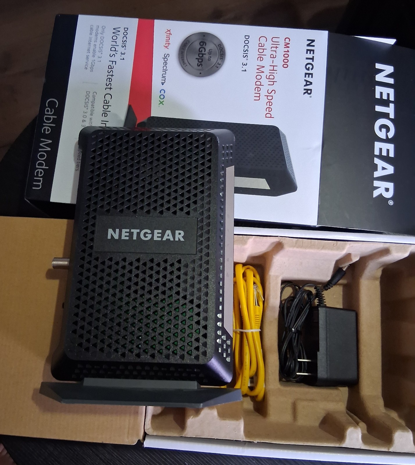 NETGEAR CM1000 DOCSIS 3.1 Cable Modem 6 Gbps Gigabit Ethernet Xfinity