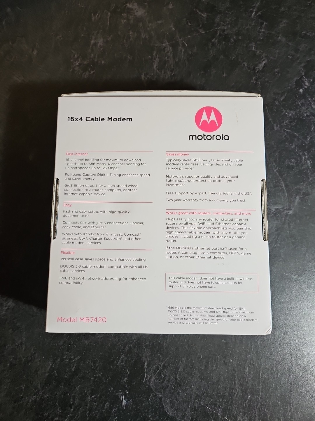 Motorola 16×4 Cable Modem 686 Mbps MB7420-10