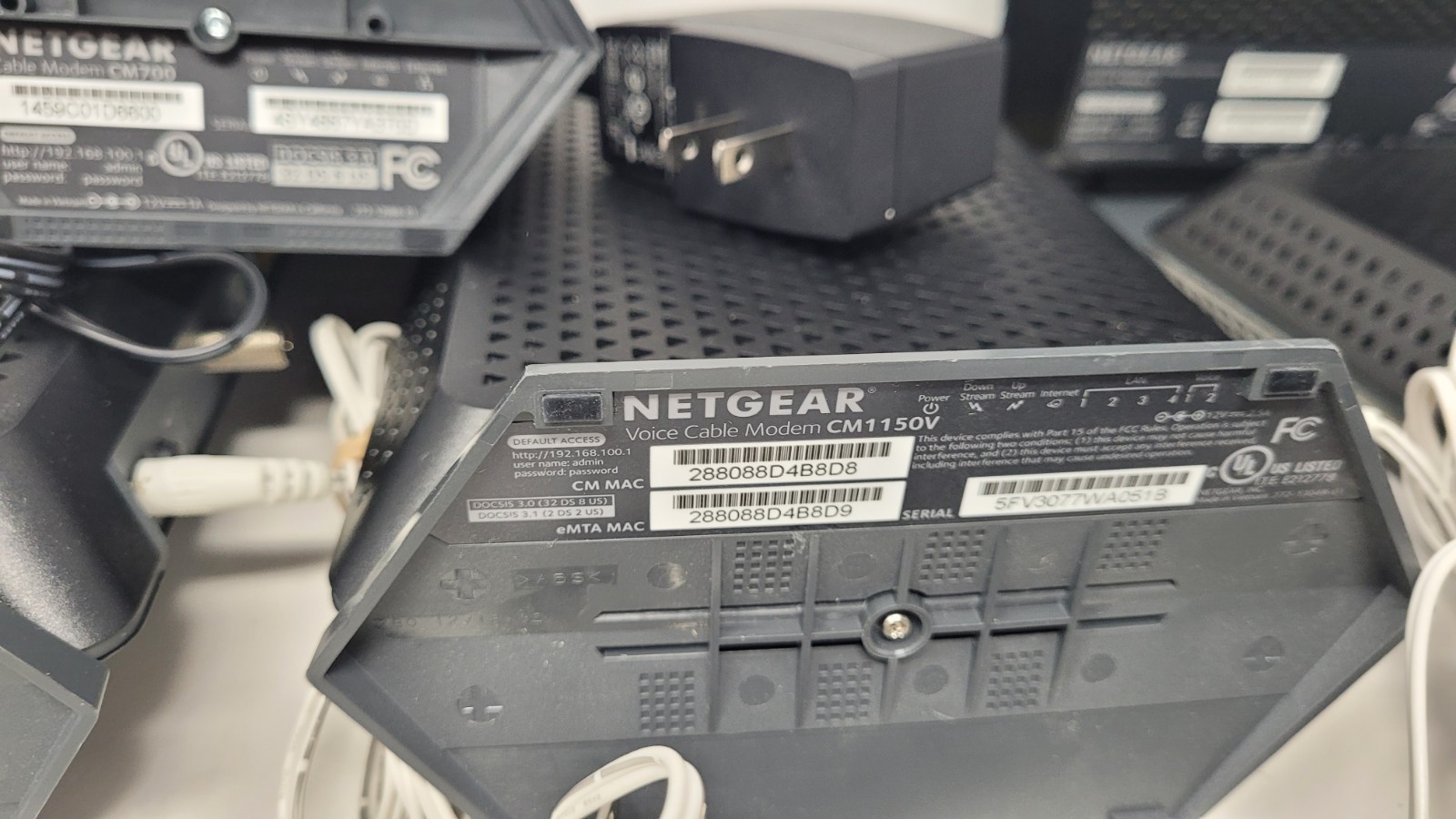 Lot Of 10 Netgear CM Modems + Power Cords
