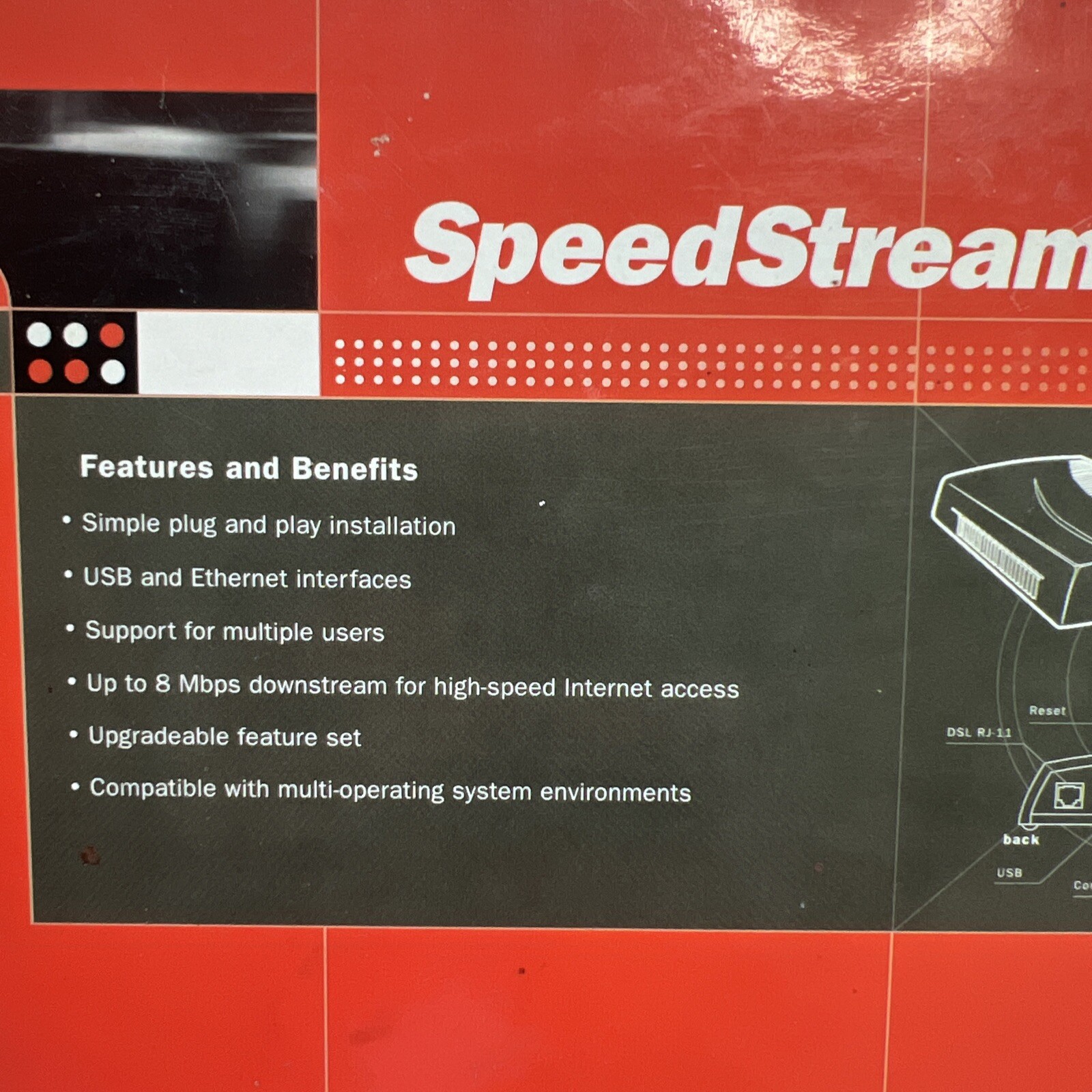Efficient Networks SpeedStream 5667 DSL Modem USB Ethernet Retro Vintage Tech