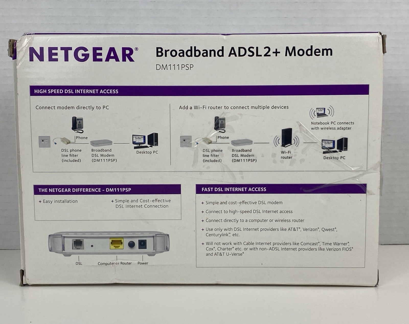 NETGEAR Broadband ADSL2+ Modem DM111PSP DSL Modem