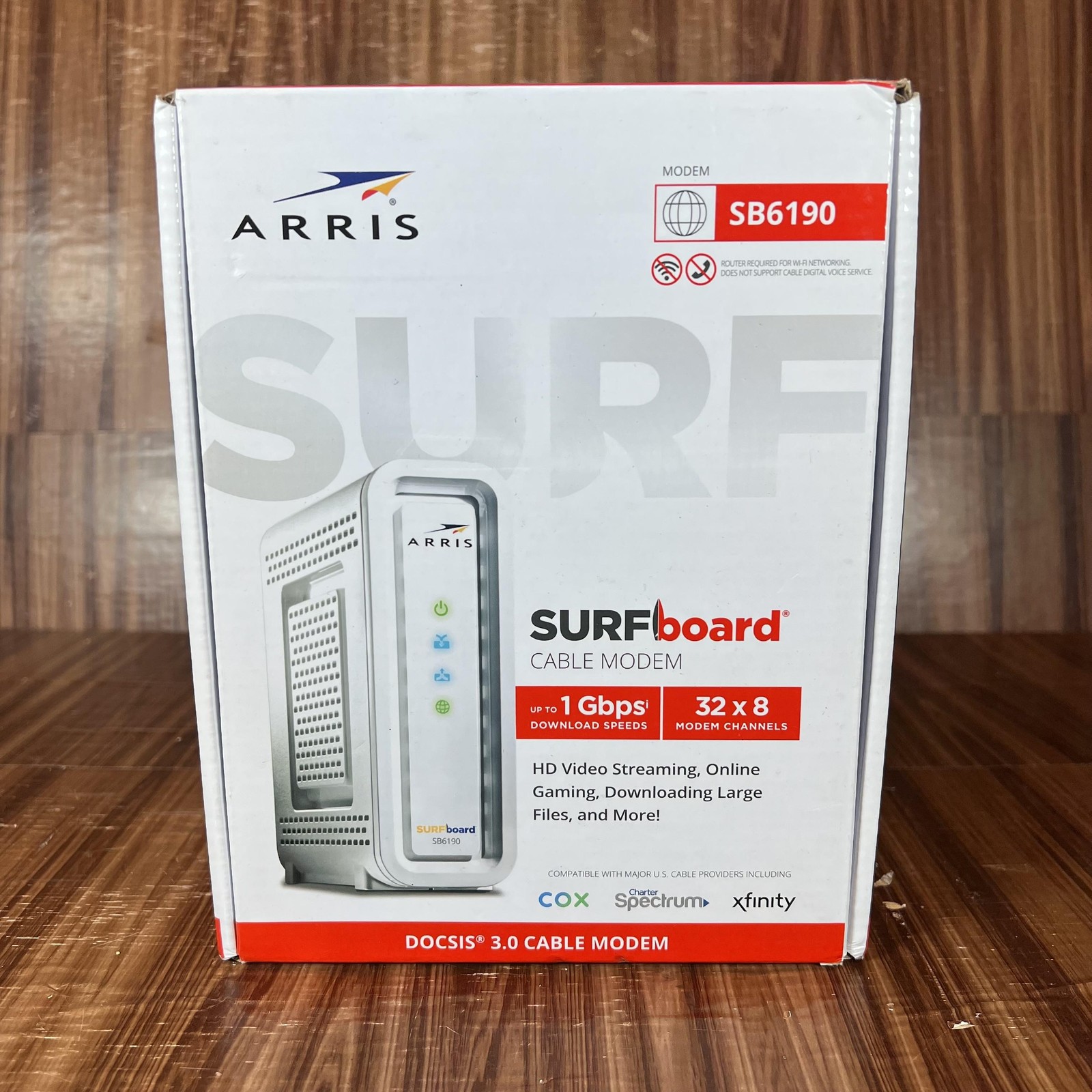 ARRIS SURFboard SB6190 Cable Modem DOCSIS 3.0 32×8 1Gbps Xfinity Cox Spectrum