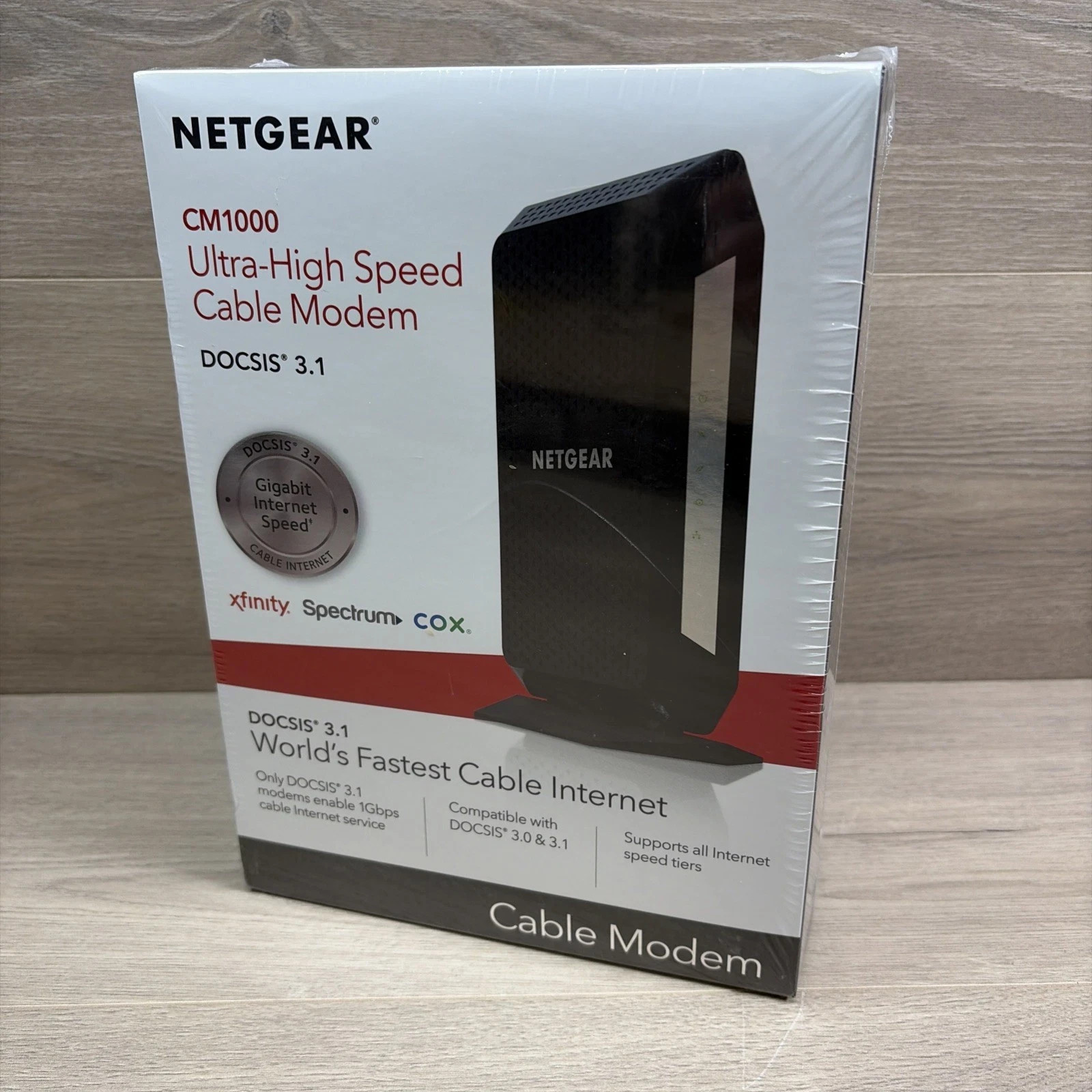 NETGEAR CM1000 Ultra-High Speed DOCSIS 3.1 Cable Modem Black New Sealed
