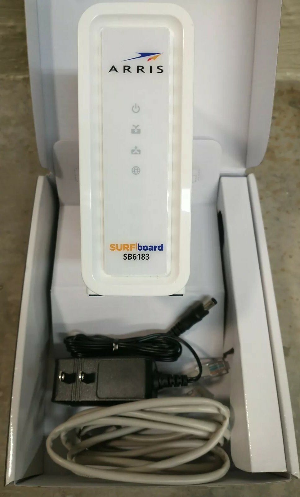 ARRIS SB6183 SURF Board DOCSIS 3.0 Cable Modem, 16×4 Channels 686 Mbps White