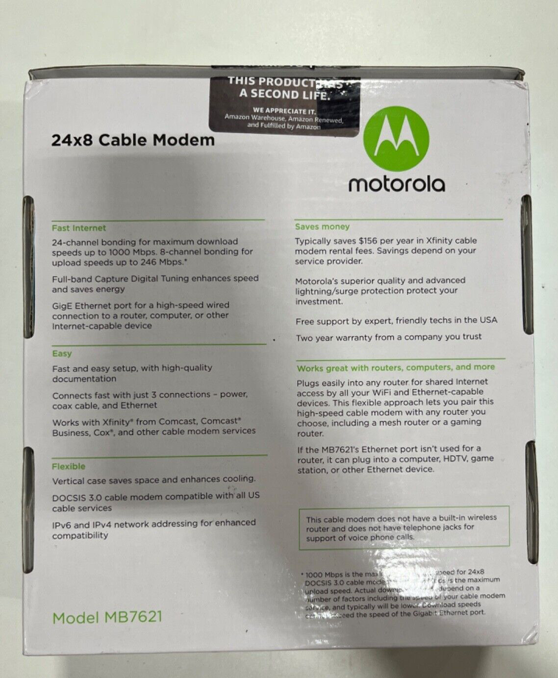 Motorola MB7621 24X8 Cable Modem