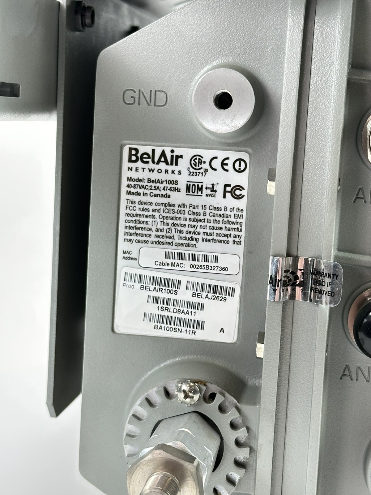 BelAir Strand-Mounted Wireless Multi-service Node BelAir100S BELAJ2629