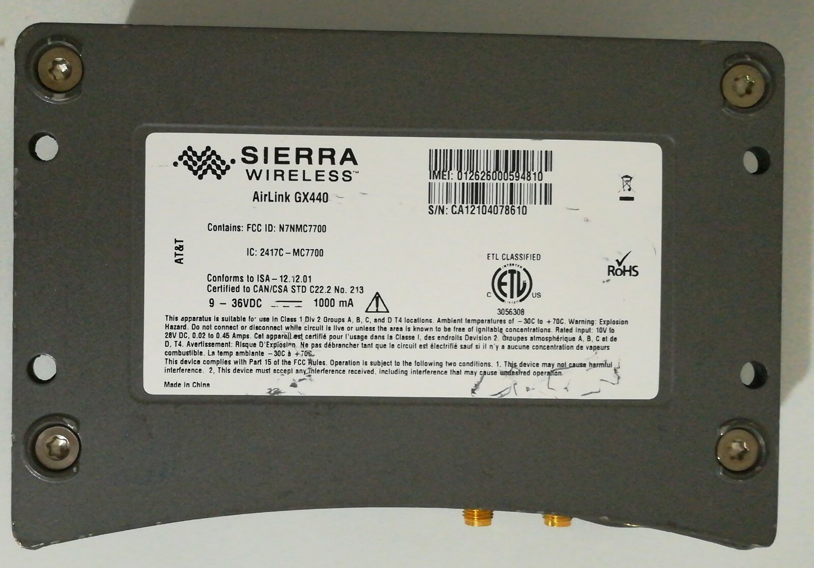 Lot of 4 SIERRA WIRELESS AirLink GX440 Verizon 4G LTE Wireless Cellular Modem