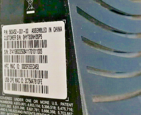 Motorola SB5101U Cable Modem With a 0LEI T481208OO3CT Power Supply 12.0VDC 750mA