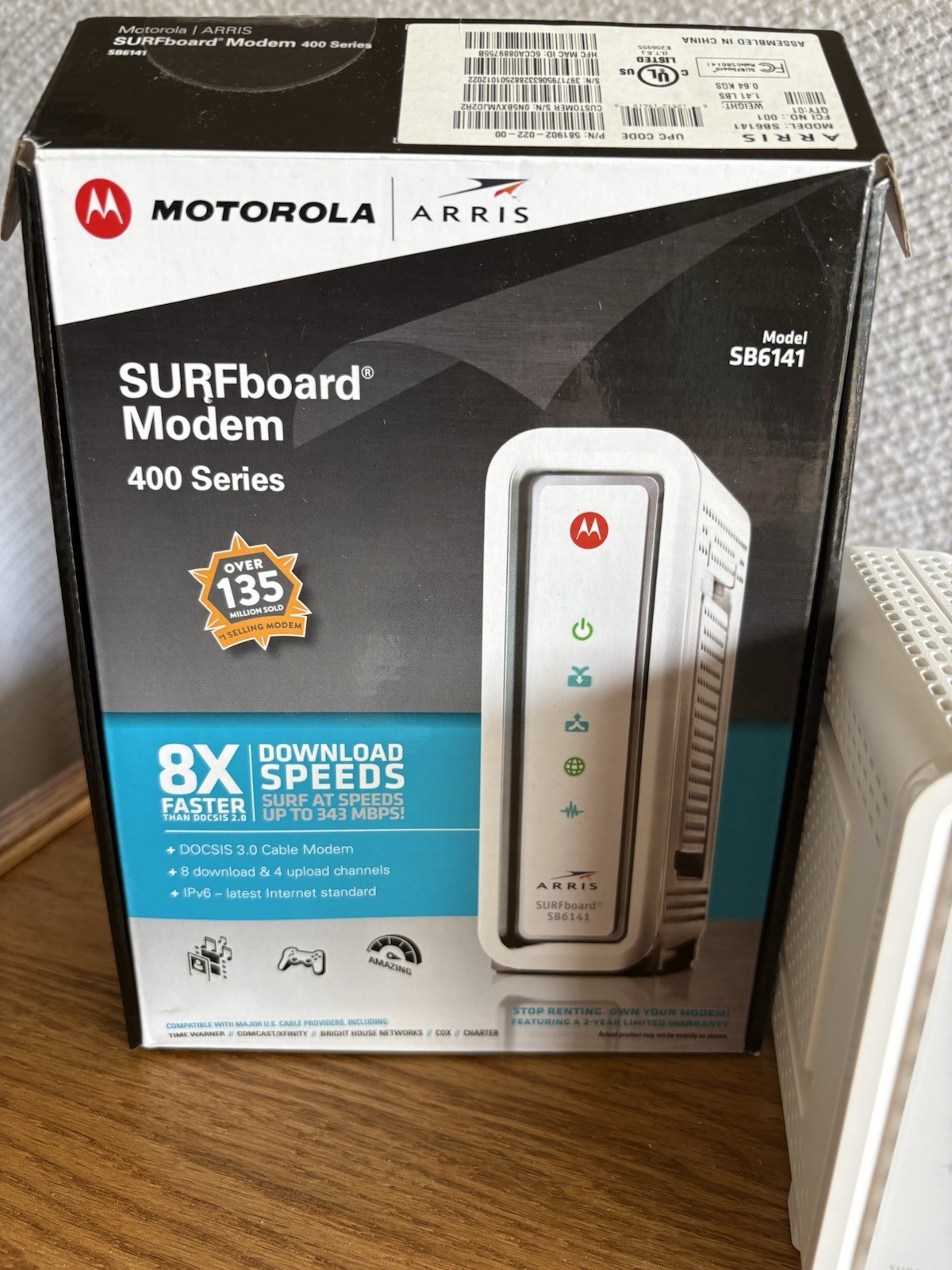 Motorola (ARRIS) SURFboard SB6141 Docsis 3.0 Cable Modem