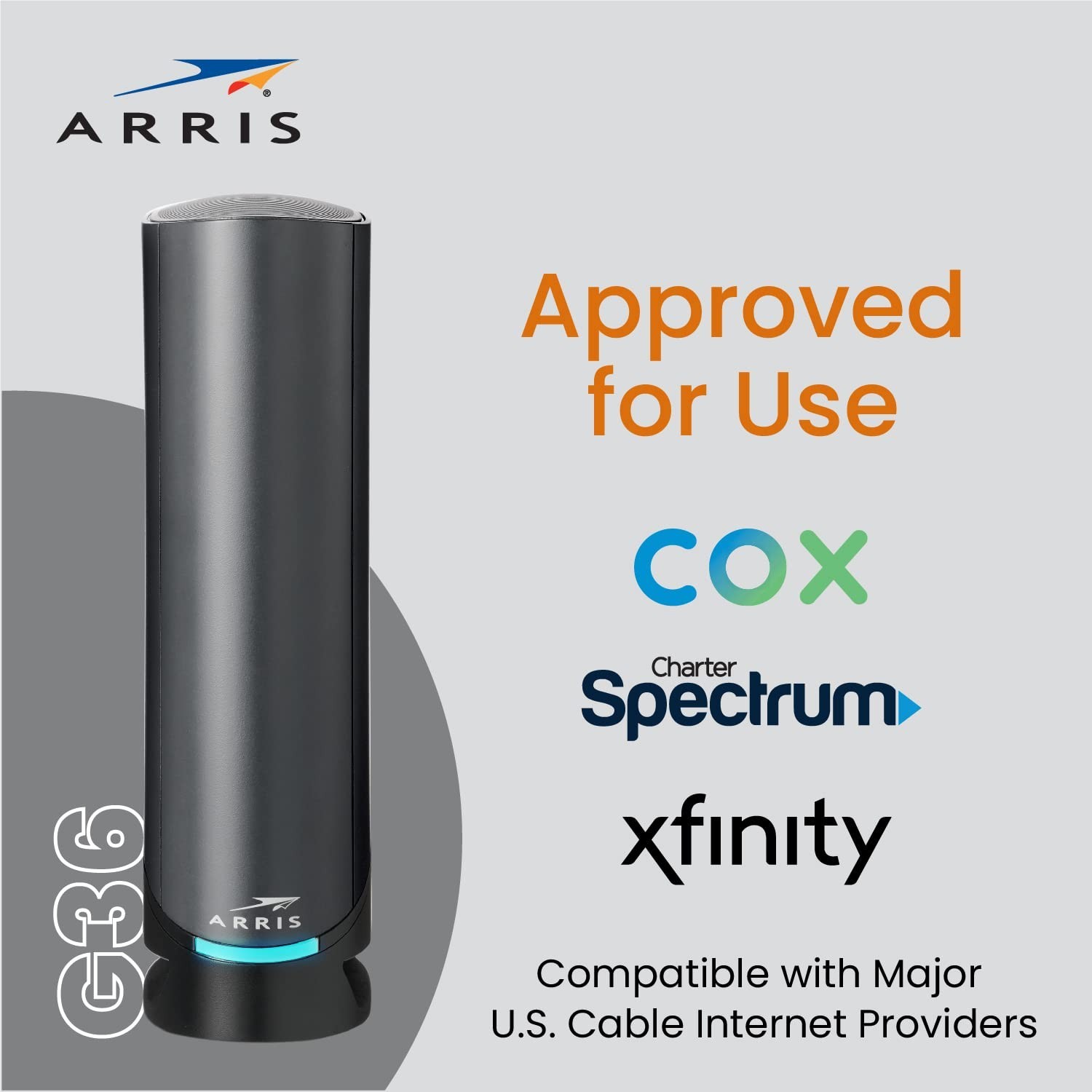 ARRIS Surfboard G36 DOCSIS 3.1 Multi-Gigabit Cable Modem & AX3000 Wi-Fi Route…