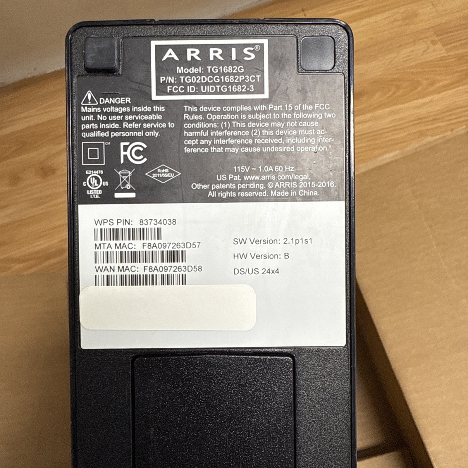 Arris Panoramic TG1682G Dual Band DOCSIS 3.0 Wireless Modem Router Xfinity