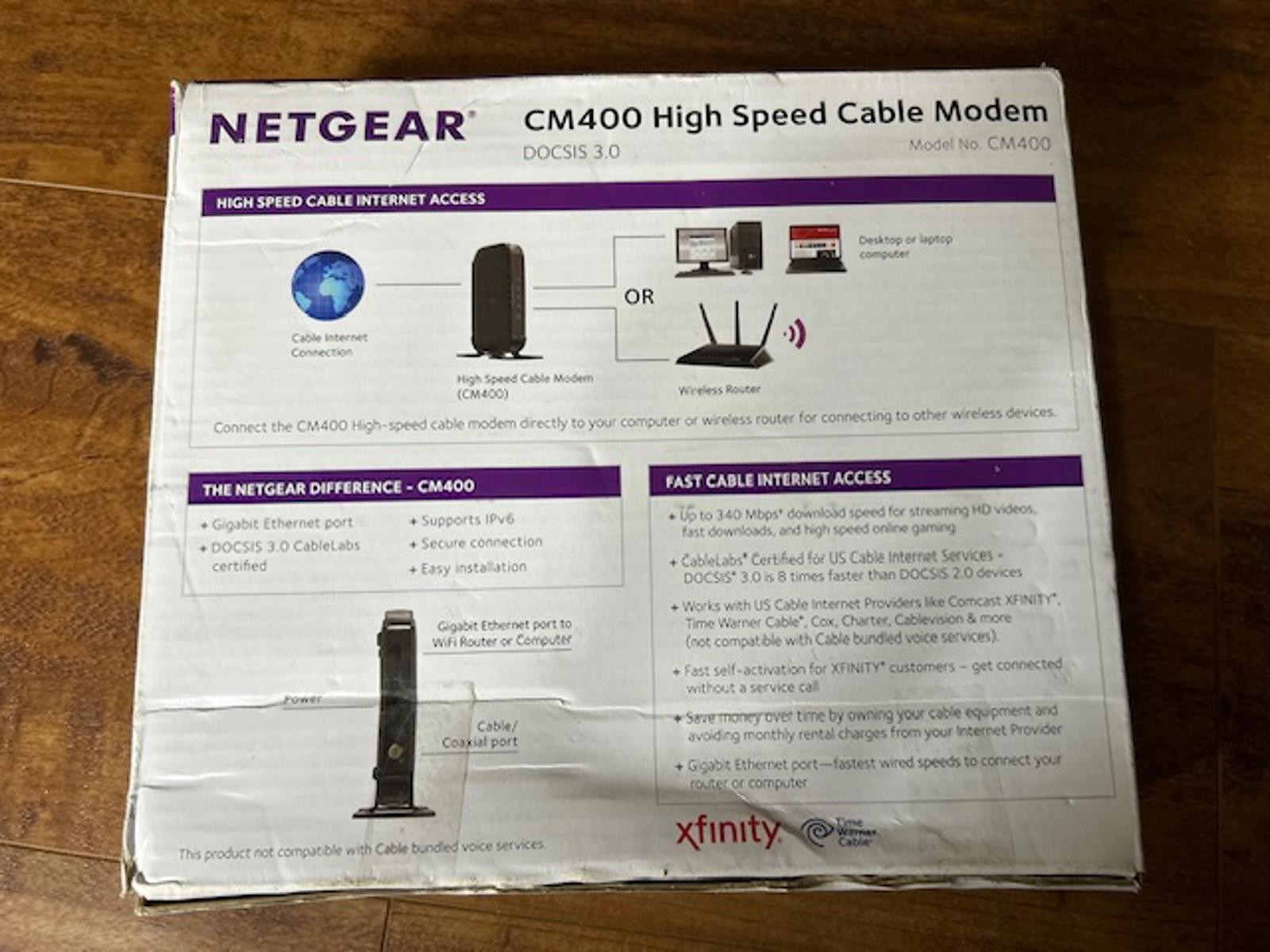 Netgear CM400 High Speed Cable Modem DOCSIS 3.0