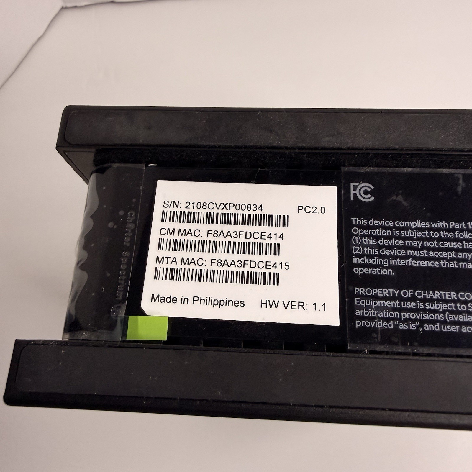 Spectrum ES2251 DOCSIS 3.1 Cable Modem eMTA Gigabit Ethernet w/ Power Adapter