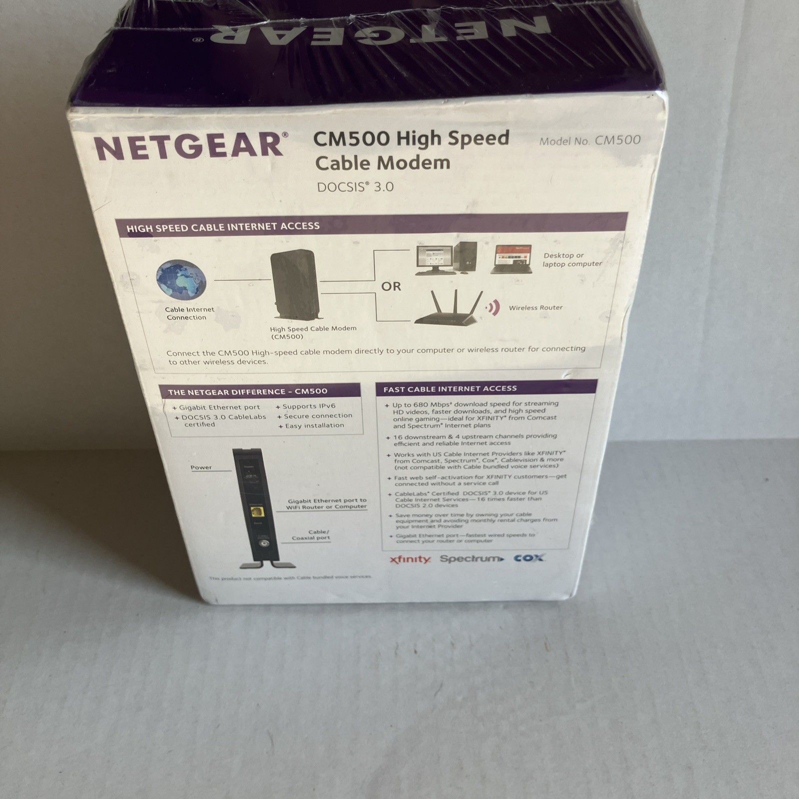 NEW Netgear High Speed Cable Modem Model CM500 – SEALED!