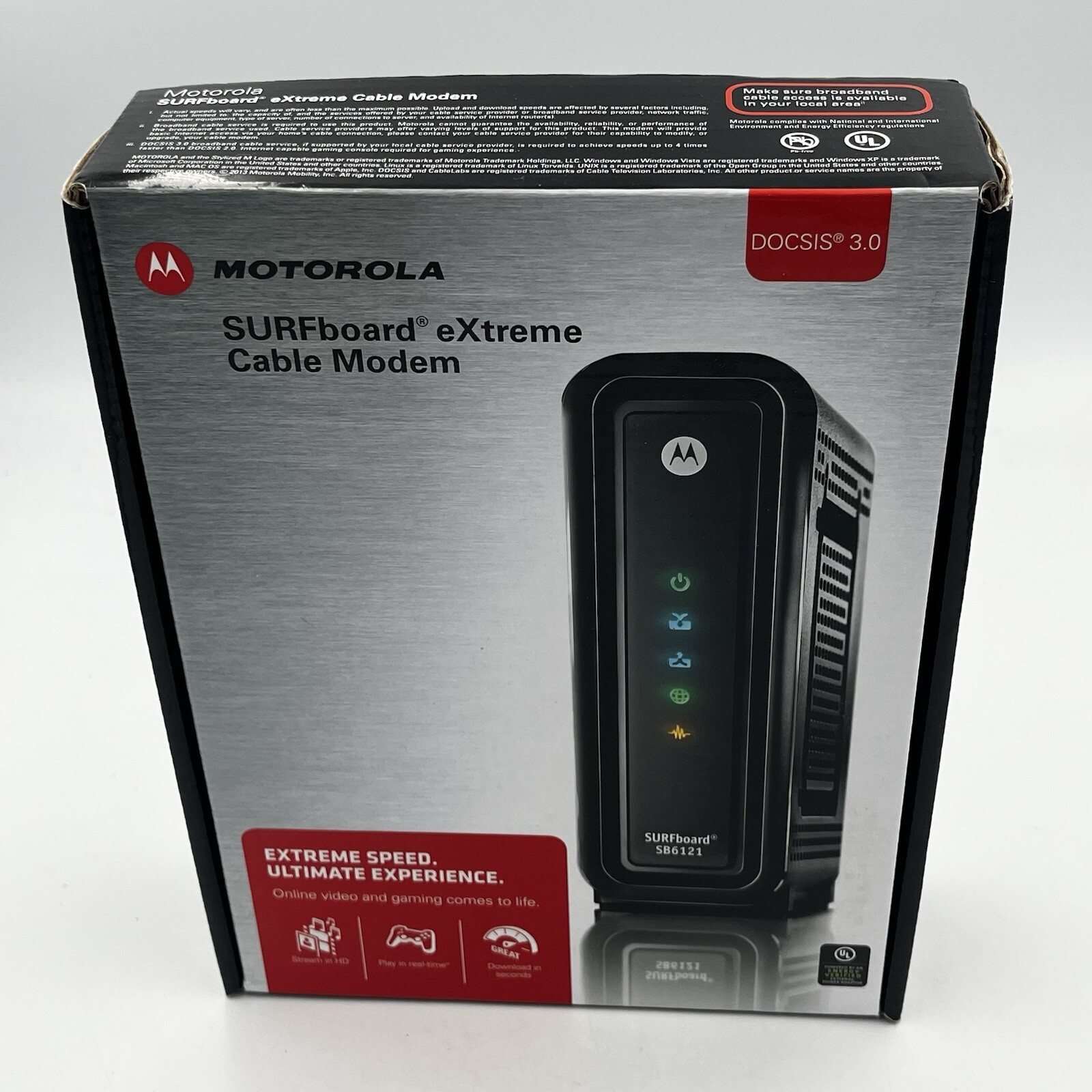 Motorola SURFboard Extreme Cable Modem SB6121 Docsis 3.0 Up To 160 Mbps