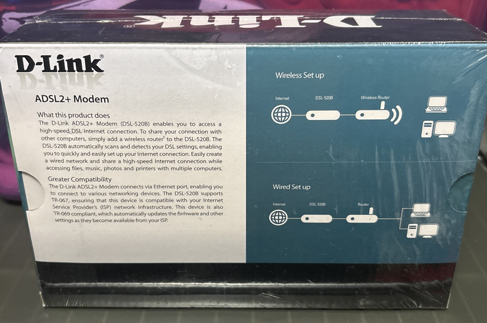 D-Link ADSL2+ Ethernet Modem-DSL-520B Broadband