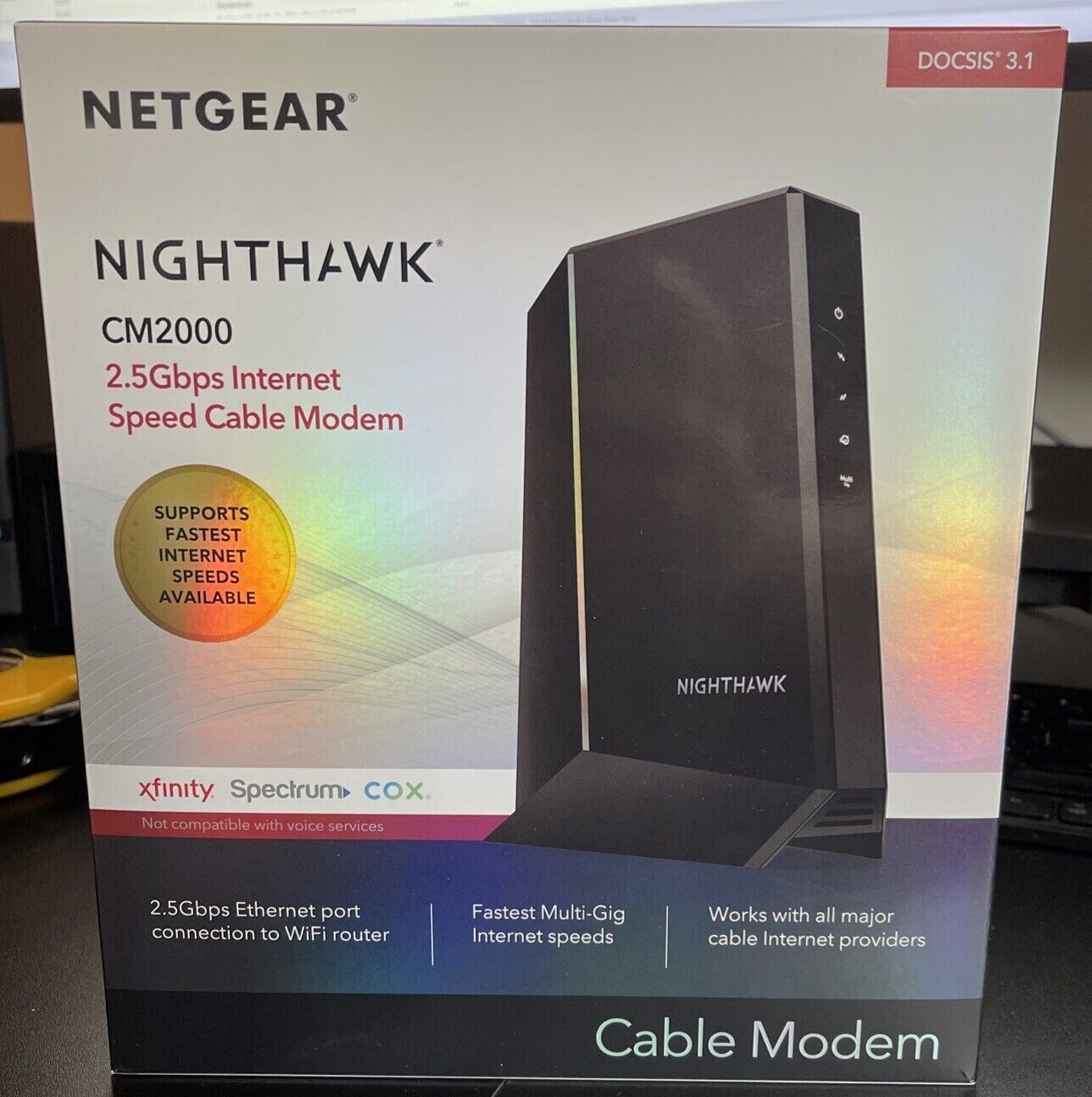 NETGEAR Nighthawk CM2000 Multi Gig Cable Modem Up To 2.5 Gbps DOCSIS 3.0/3.1