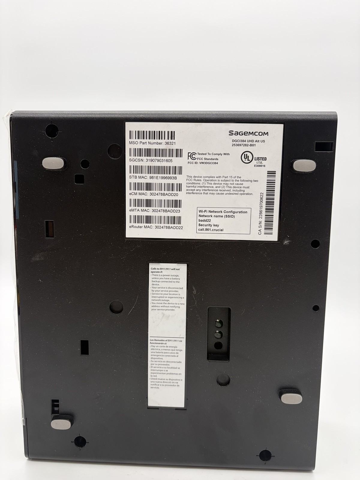 Sagemcom F@ST 3890 Cable Modem Router Gigabit WiFi 4 Port