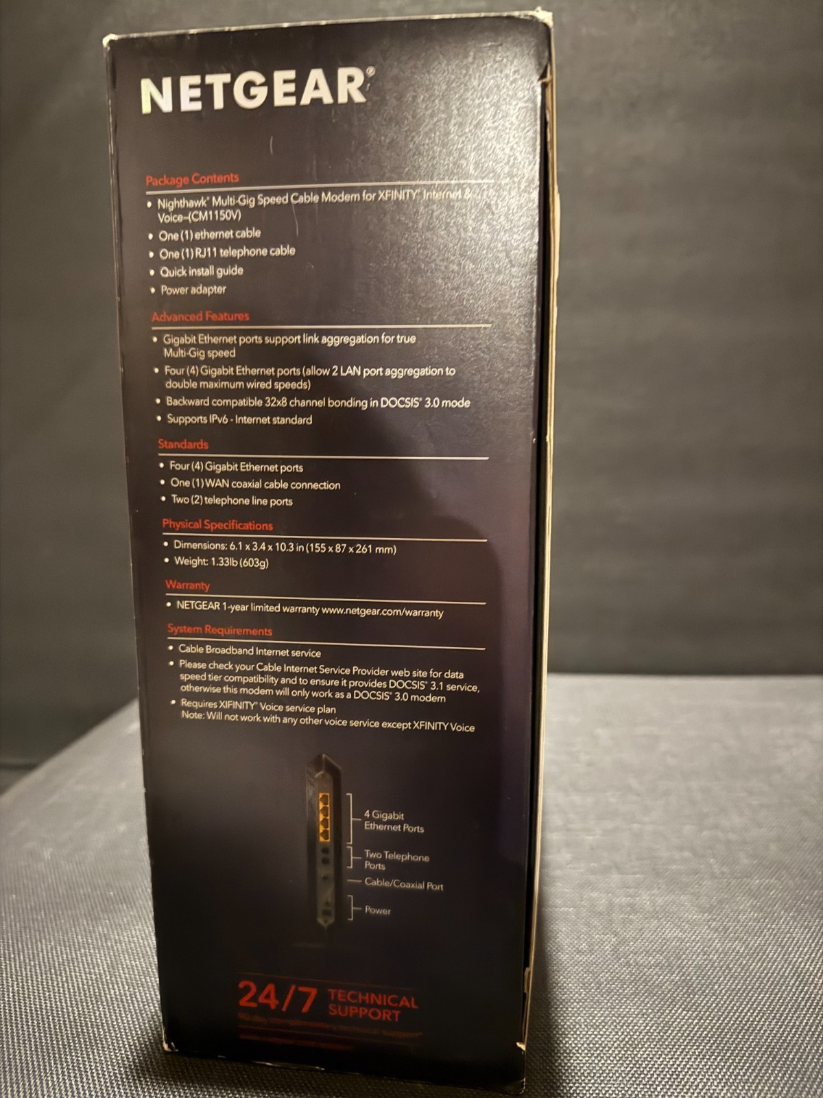 NETGEAR Nighthawk CM1150V DOCSIS 3.1 Cable Modem for Xfinity Internet & Voice
