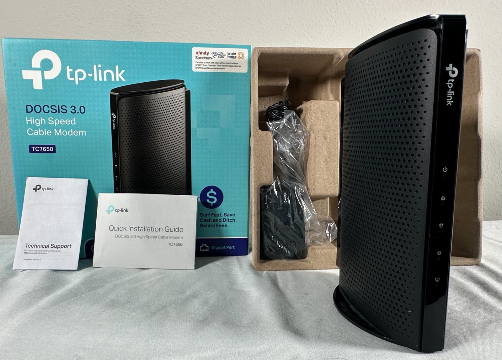 TP-Link TC7650 DOCSIS 3.0 High Speed Internet Broadband Cable Modem 24×8 Gigabit