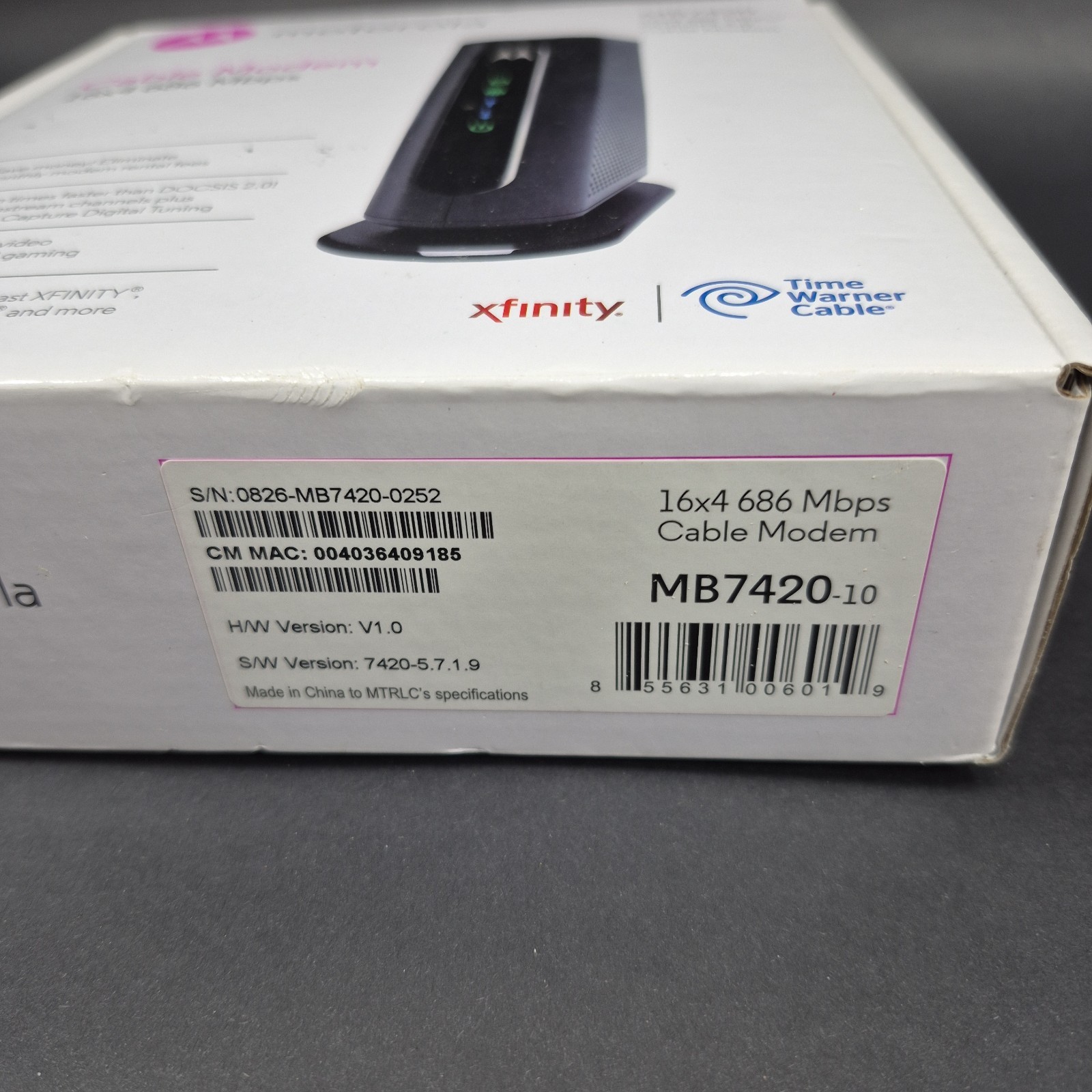 New Motorola MB7420 16×4 High Speed ​​Cable Modem 686 Mbps