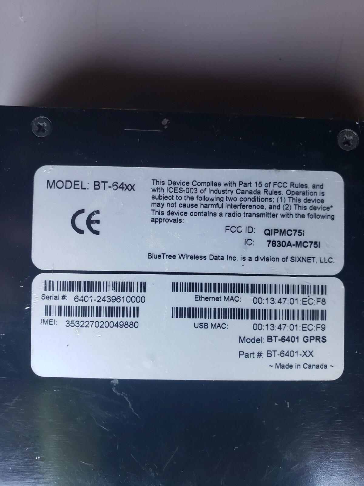 2 – Blue Tree BT-6401 Cell Modems