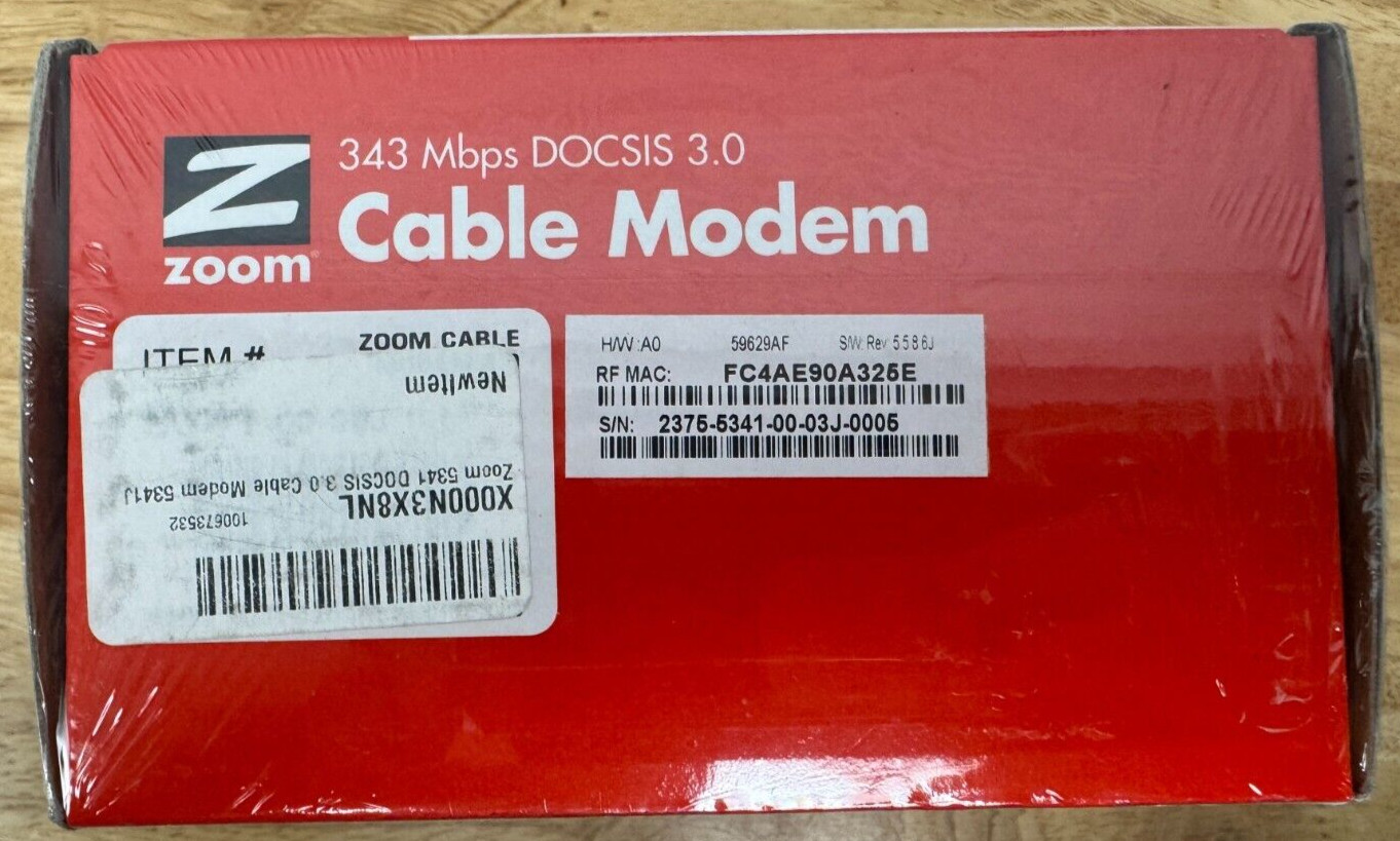 Zoom 5341 Cable Modem – New & Factory Sealed!