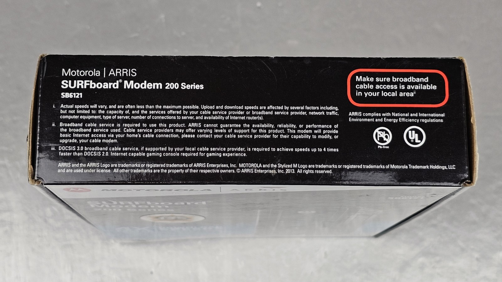 Motorola ARRIS SURFboard SB6121 4×4 DOCSIS 3.0 Cable Modem NOB