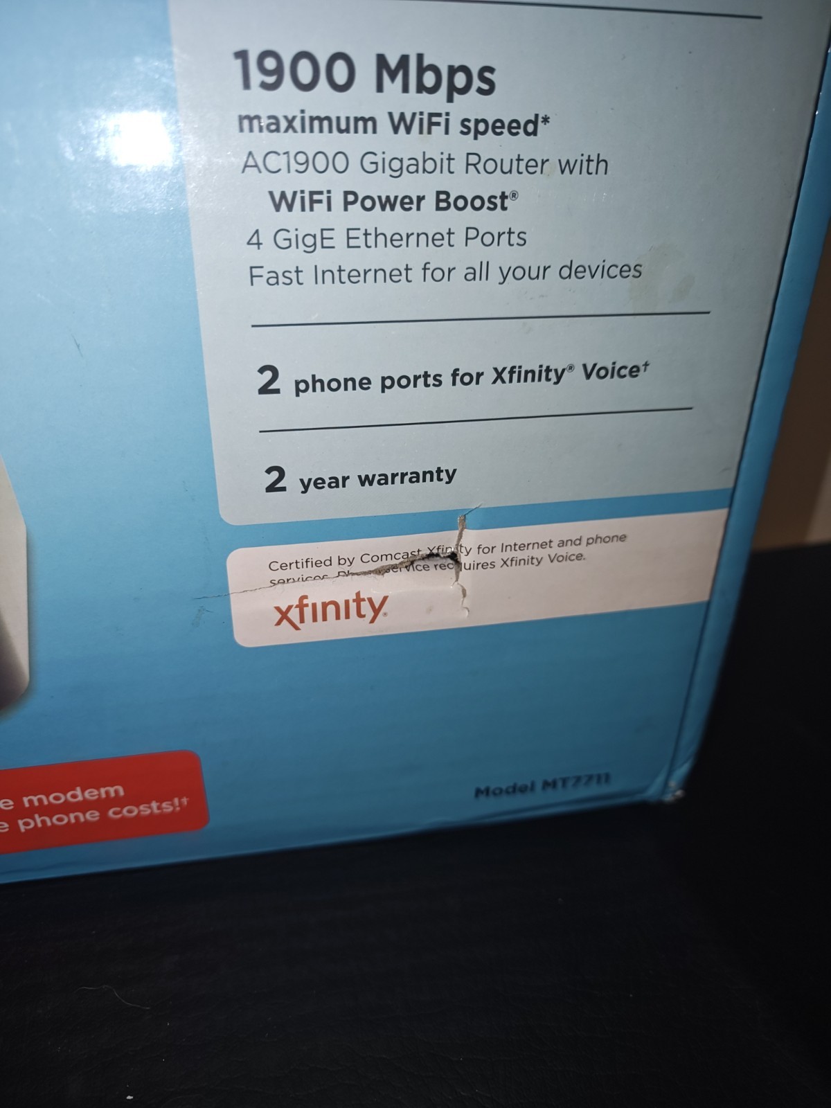 As-is Motorola MT7711 24×8 Modem Router Two Phone Ports DOCSIS 3.0 Dual Band