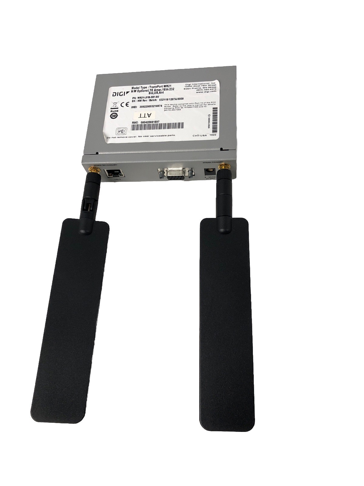 New Open Box Digi TransPort WR21-L51B-DB1-SU Cellular Router