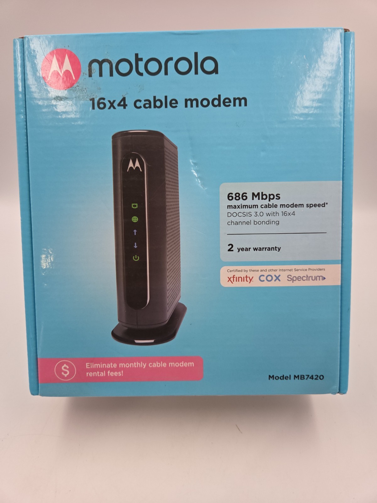 MOTOROLA 16×4 Cable Modem Model MB7420 ~ 686 Mbps DOCSIS 3.0 New