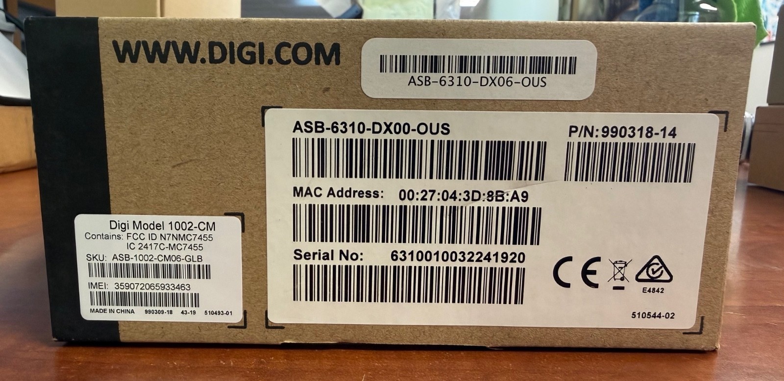 Digi 6310-DX LTE Cellular Router Gateway w/ Accelerated 1002-CM Modem Open Box