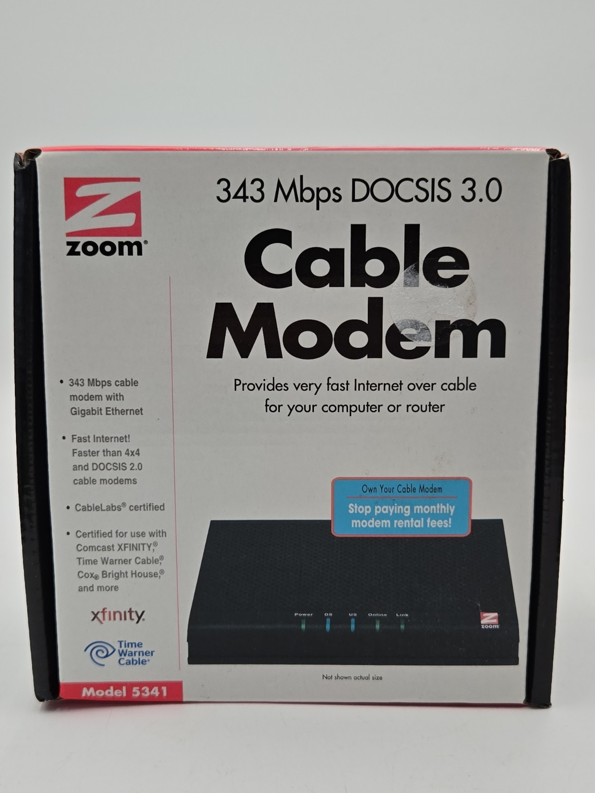 ZOOM CABLE MODEM 343 Mbps DOCSIS 3.0 MODEL 5341