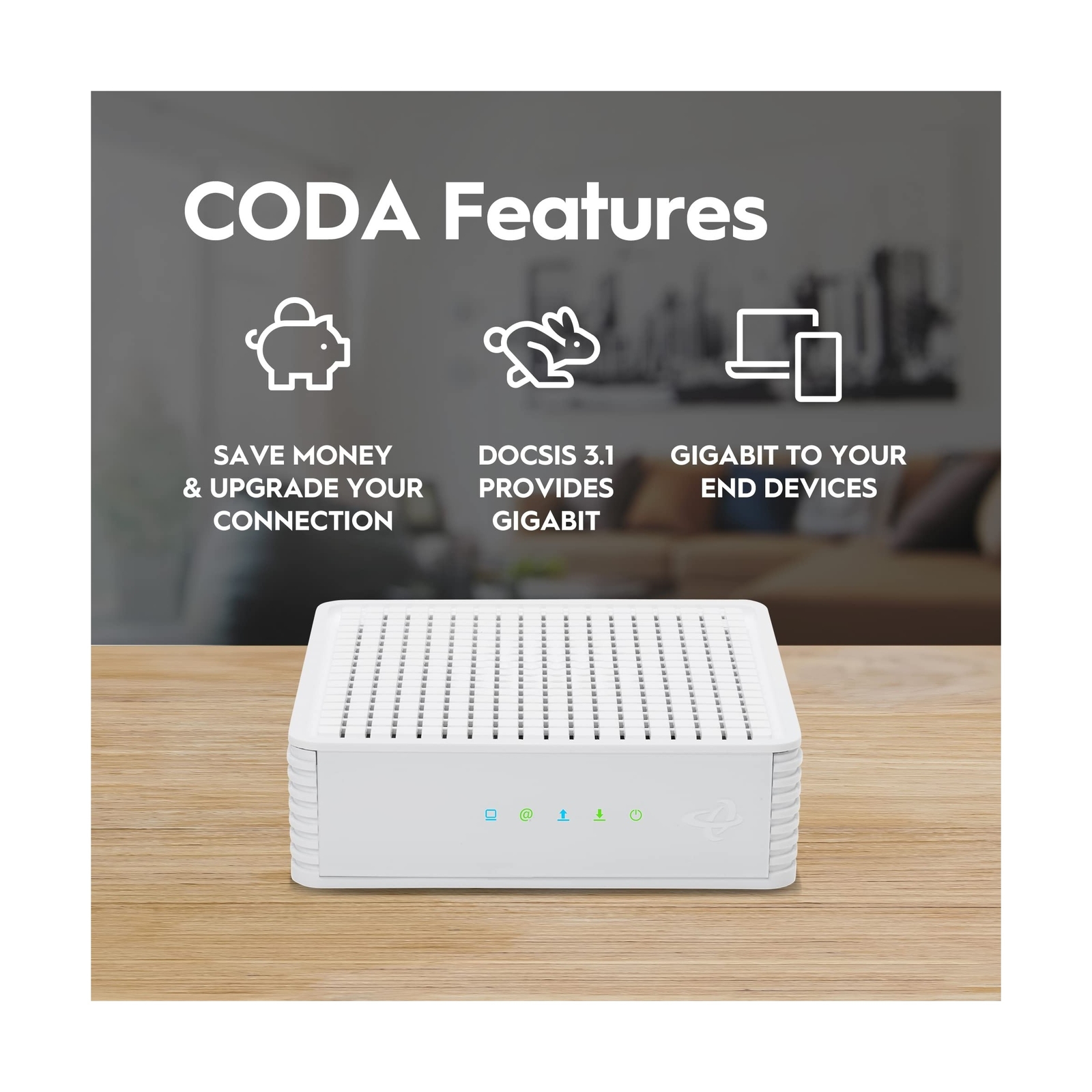 Hitron CODA DOCSIS 3.1 Modem | Pairs with Any WiFi Router or Mesh WiFi | Cert…