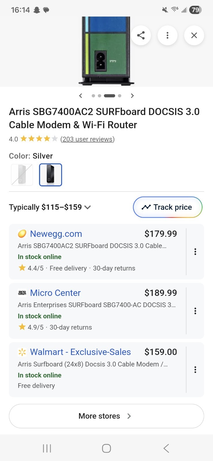 ARRIS SURFboard SBG7600AC2 Cable Modem & Wi-Fi Router – Black