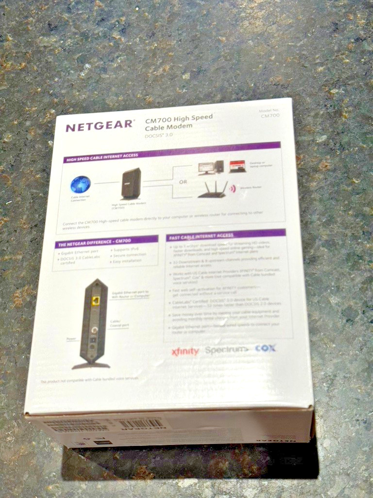 NETGEAR CM700 Cable Modem Doc SIS 3.0 Xfinity Spectrums Cox up to 800Mbps