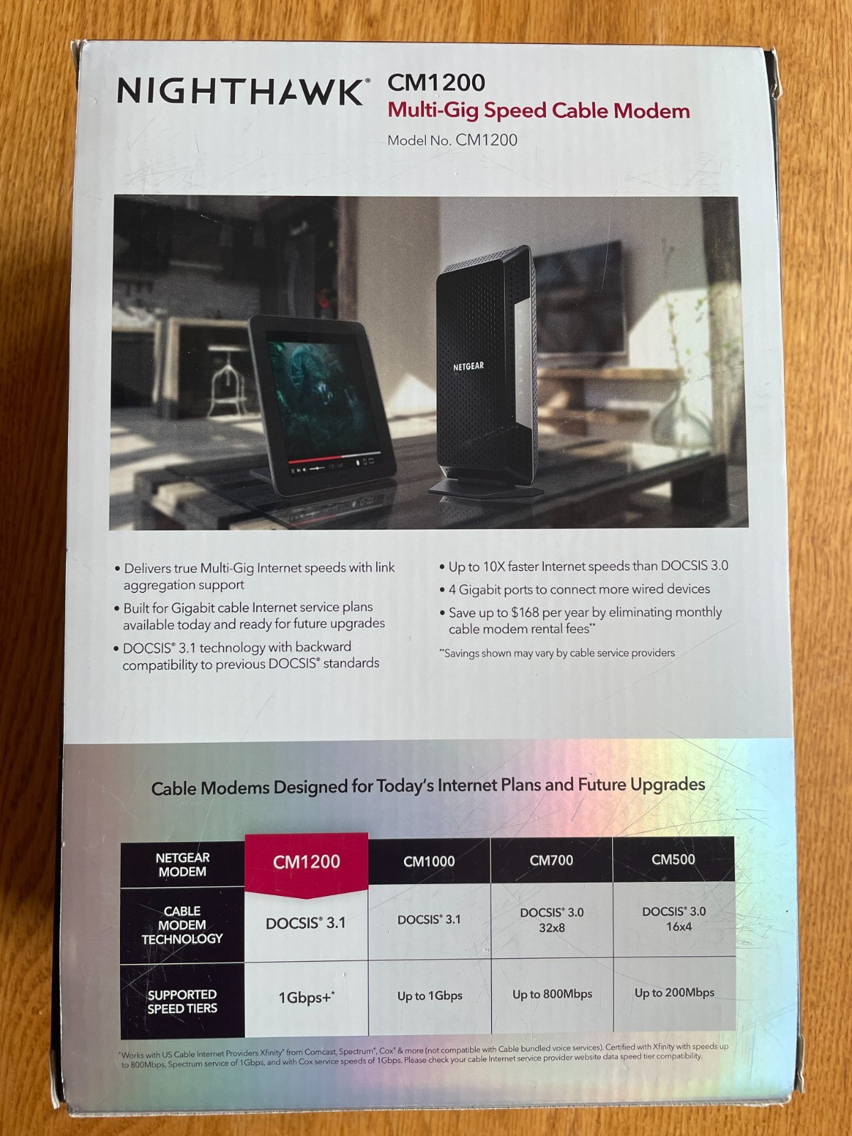 NETGEAR Nighthawk CM1200-100NAS DOCSIS 3.1 Multi-Gig Speed Cable Modem