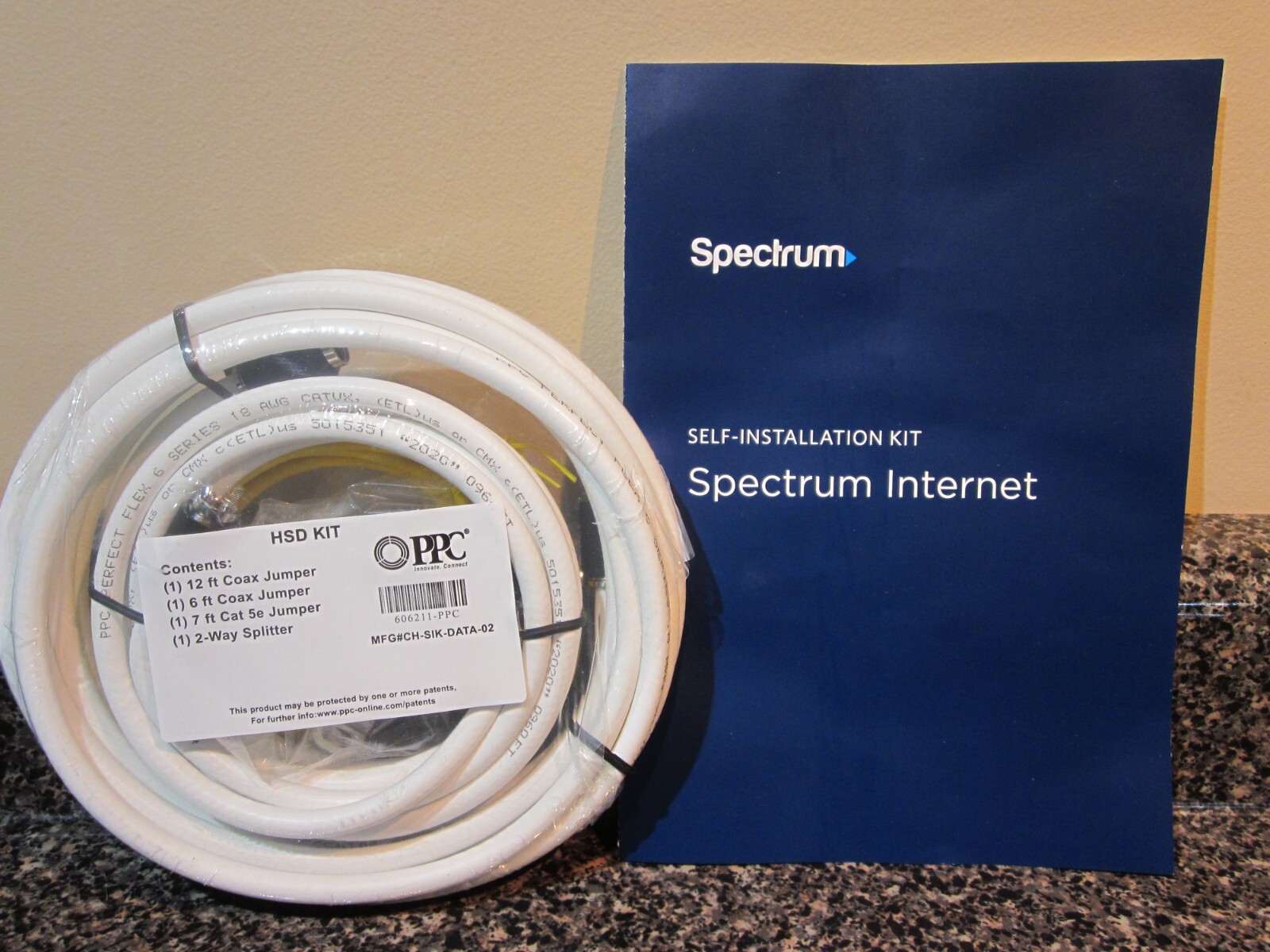 PPC 606211-PPC HSD Kit 12ft 6ft Coax Jumper , 7ft Cat 5e Jumper , 2-Way Splitter