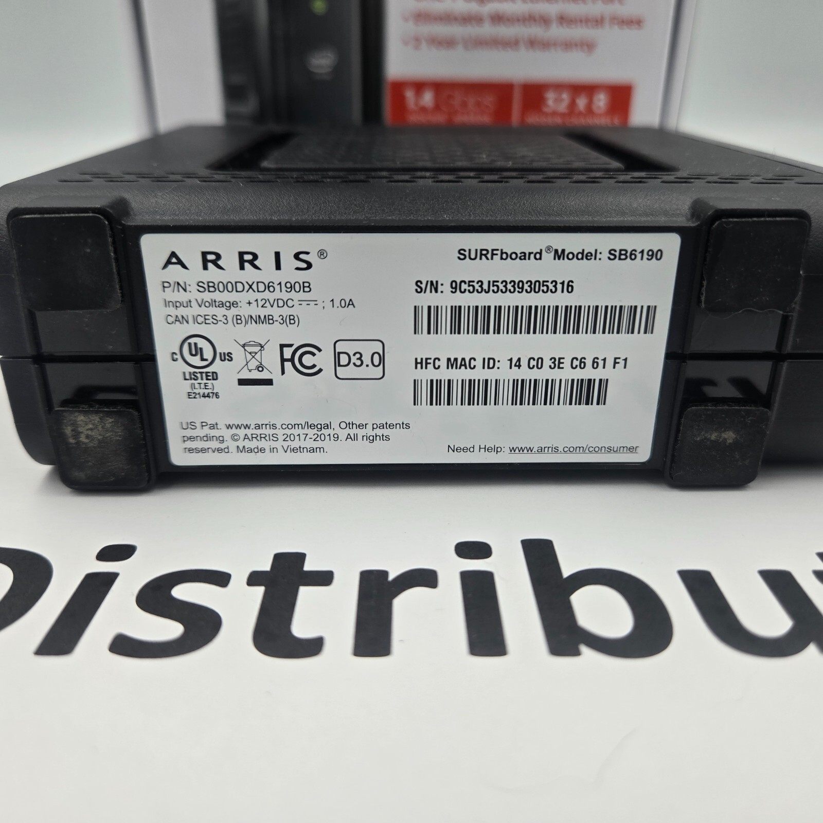 ARRIS SURFboard SB6190 DOCSIS 3.0 Cable Modem