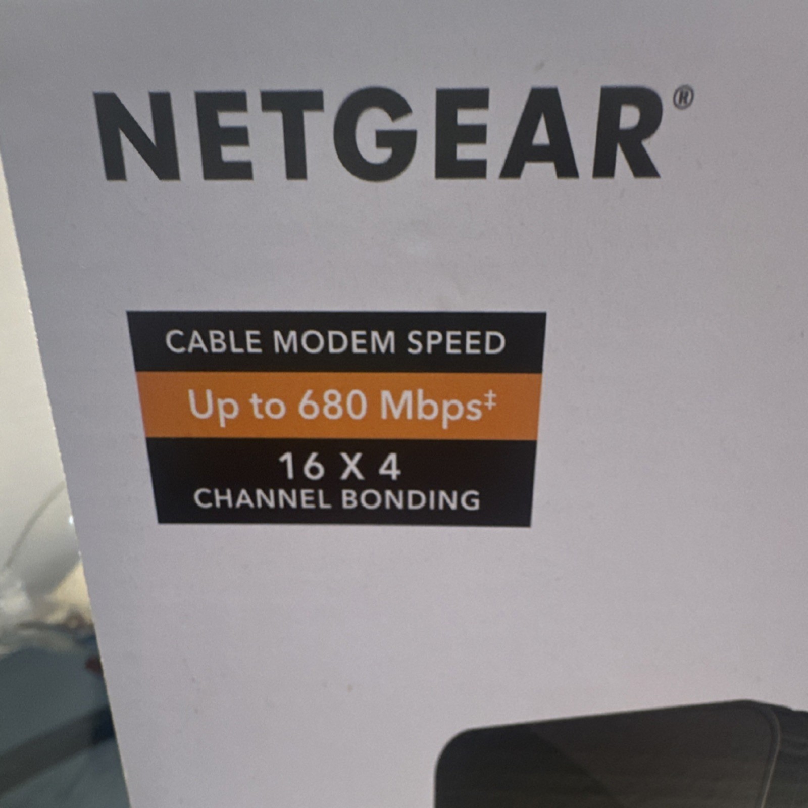 NETGEAR CM500 Cable Modem DOCSIS 3.0 680 Mbps 16×4 Channel Bonding Ethernet