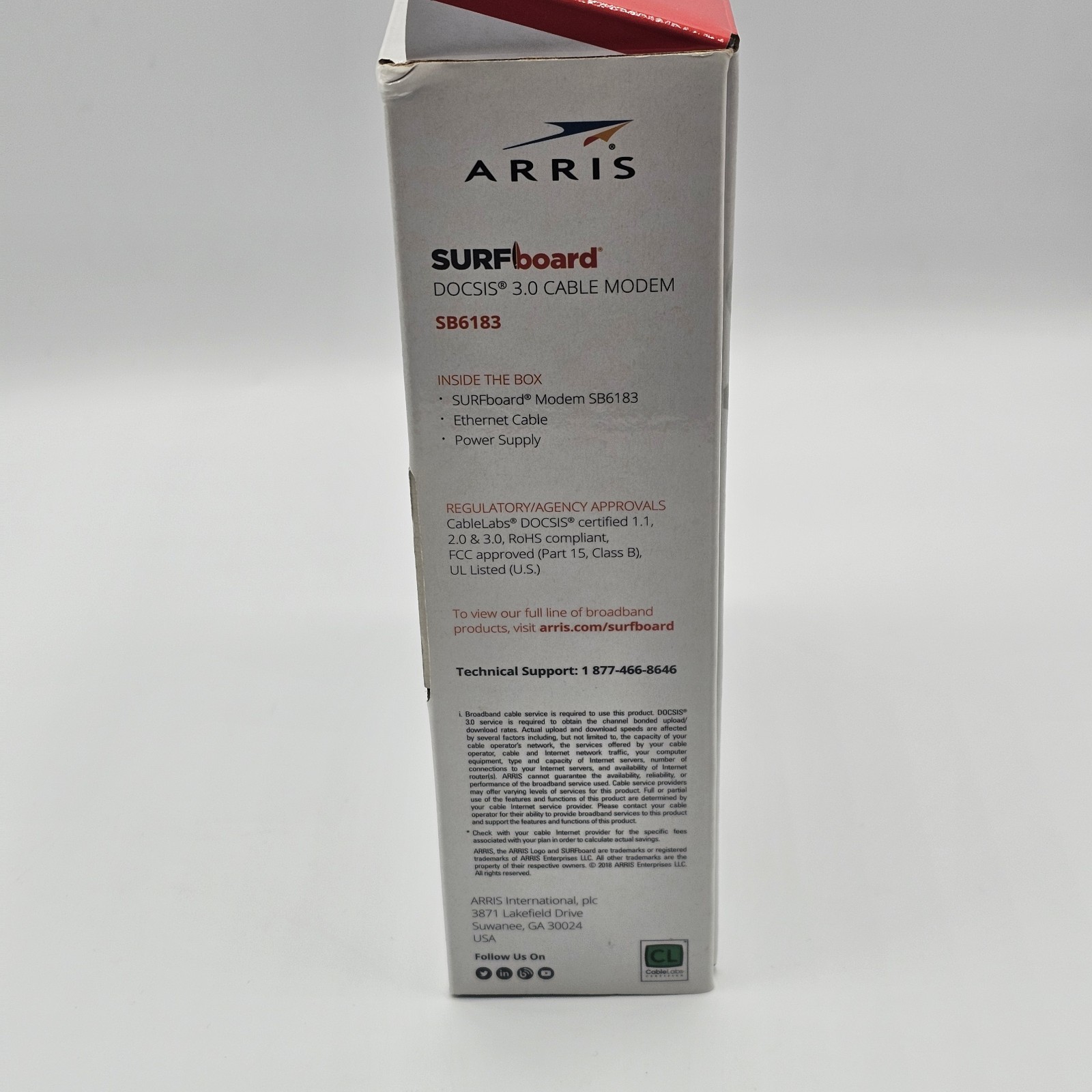 ARRIS Surfboard SB6183 DOCSIS 3.0 Cable Modem 16×4 686Mbps w Box Tested Spectru